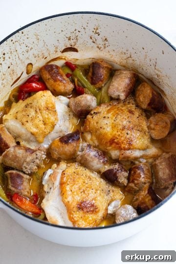 chicken scarpariello finished in oven