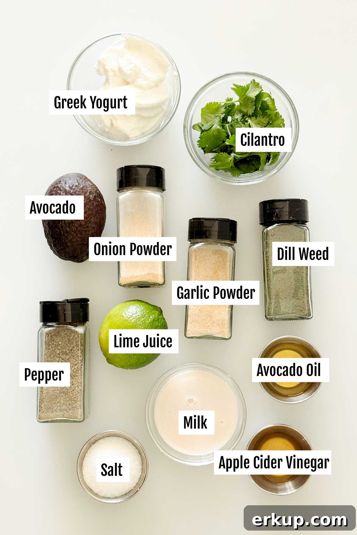 Copycat Chick-fil-A Avocado Lime Ranch Dressing Recipe 3 The ingredients for avocado lime ranch dressing.