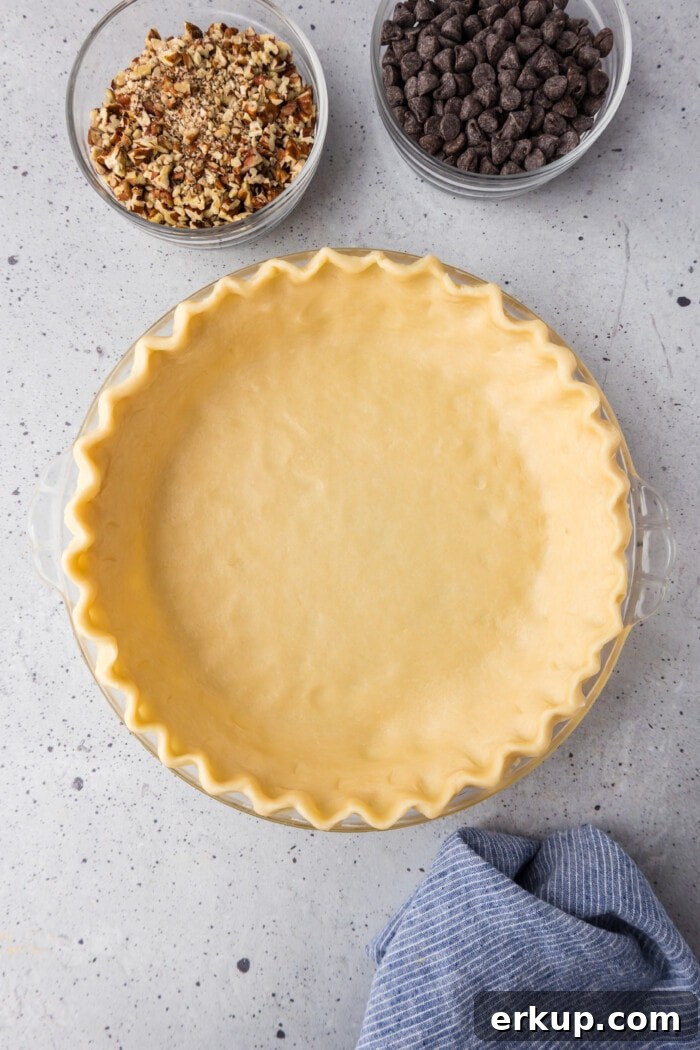 Pie crust in the pan