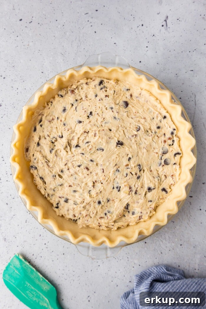 Cookie dough in the pie crust