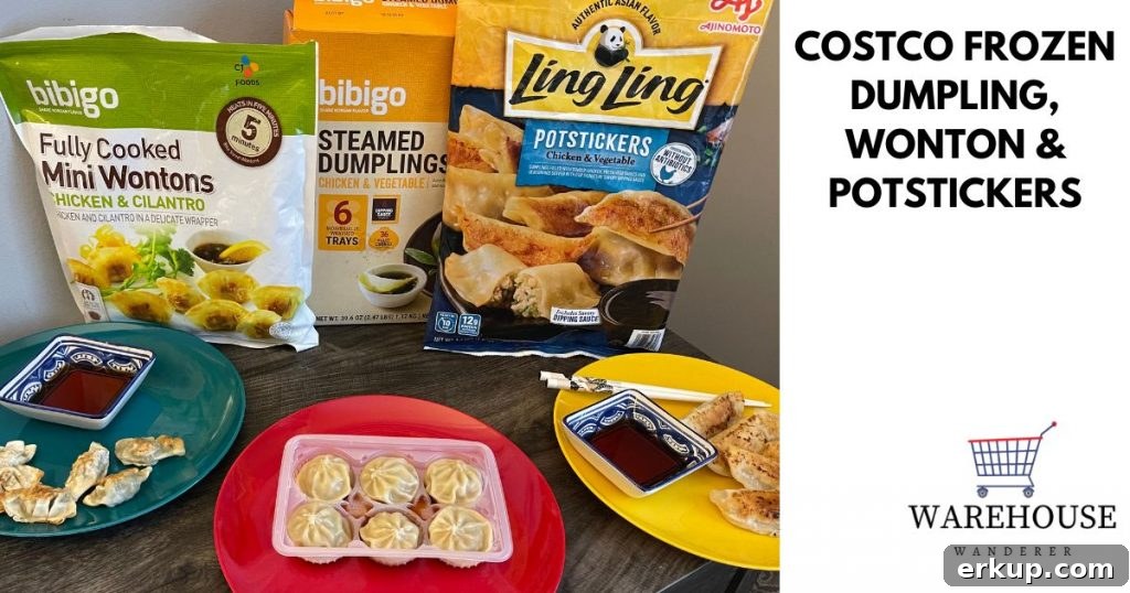 Image of Costco dumplings, wontons, and potstickers