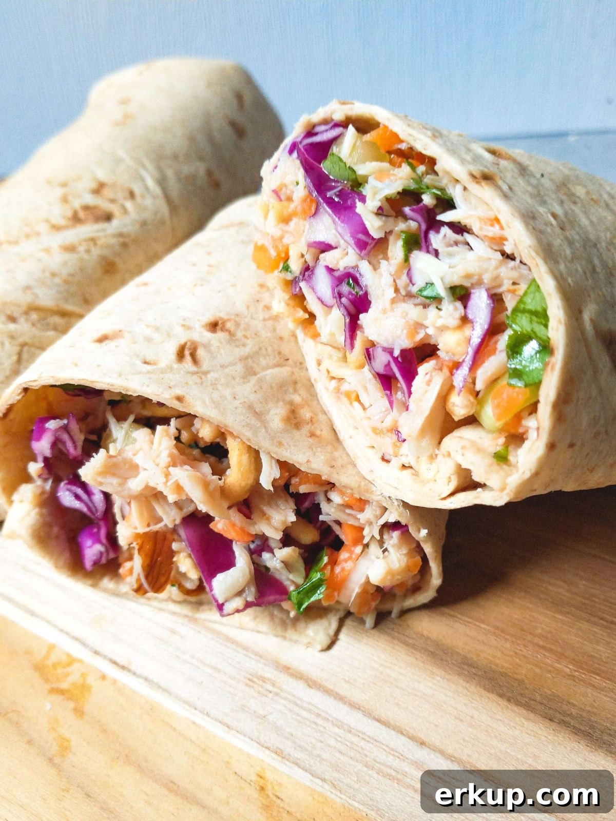 Asian chopped chicken salad wrap