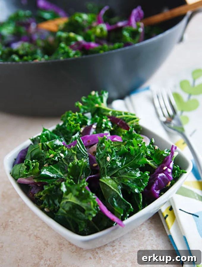 stir fried kale and cabbage