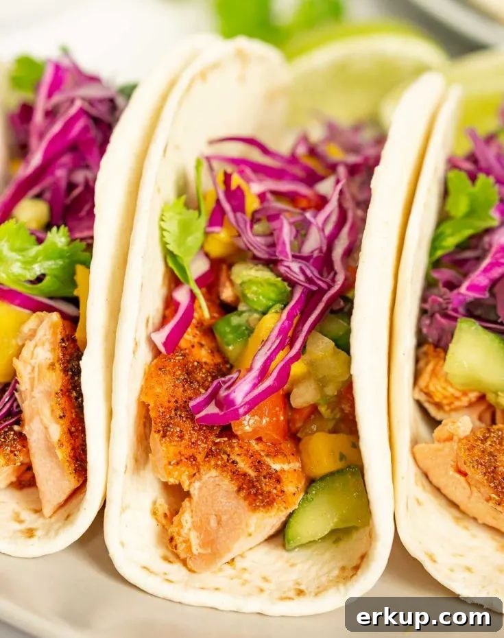 trout tacos with mango salsa