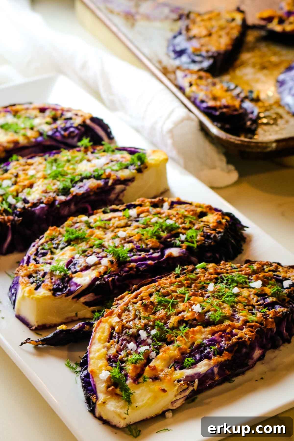 roasted cabbage steaks with garlic