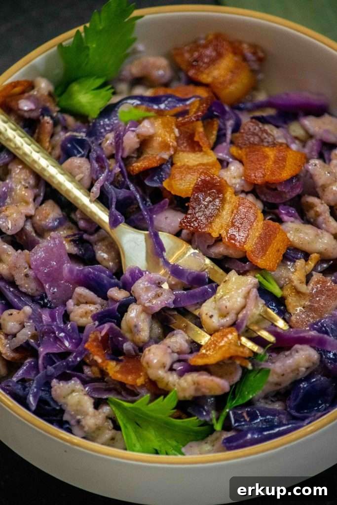 spaetzle with cabbage and bacon