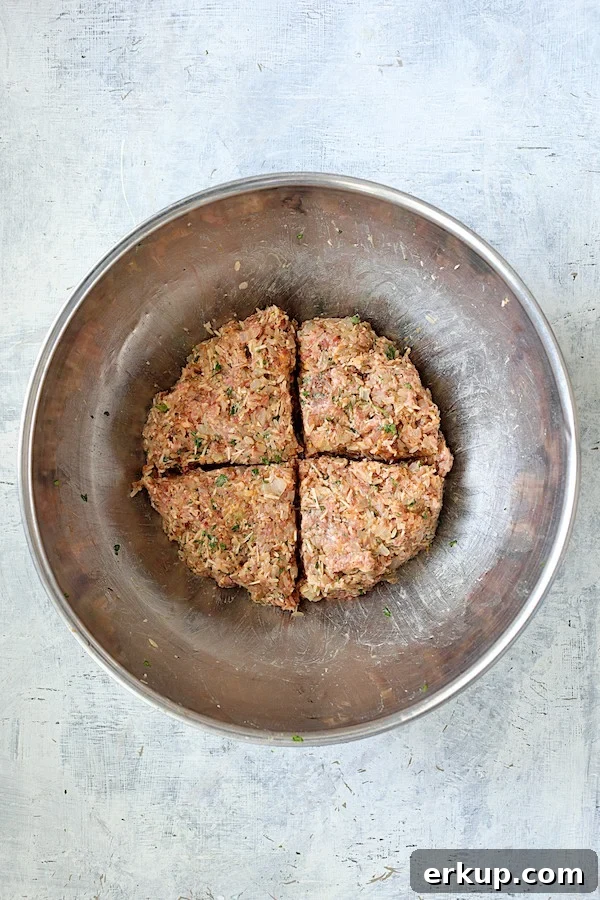 Overhead shot of filling divided into twelve portions