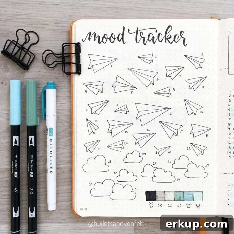 25 Creative Bullet Journal Mood Tracker Ideas 18 Paper Plane
