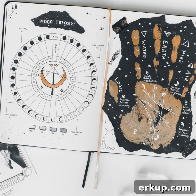 25 Creative Bullet Journal Mood Tracker Ideas 3 Moon Mood Tracker