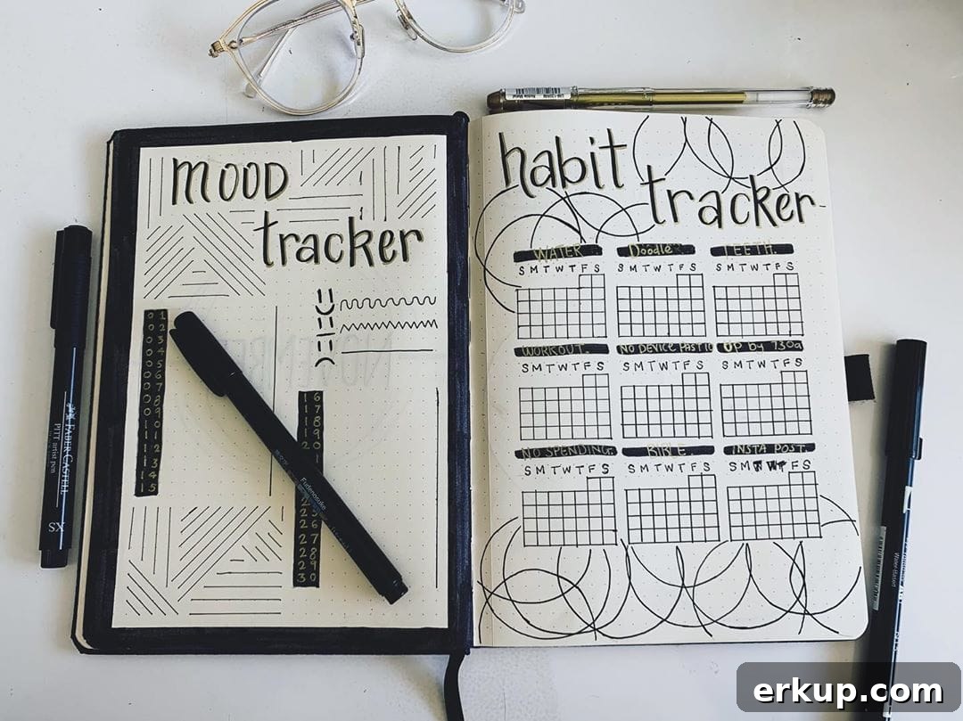 25 Creative Bullet Journal Mood Tracker Ideas 22 Geometric Mood Tracker