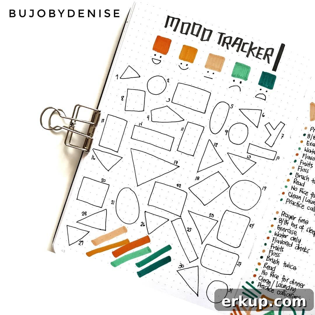 25 Creative Bullet Journal Mood Tracker Ideas 26 Pretty Geometric Shapes