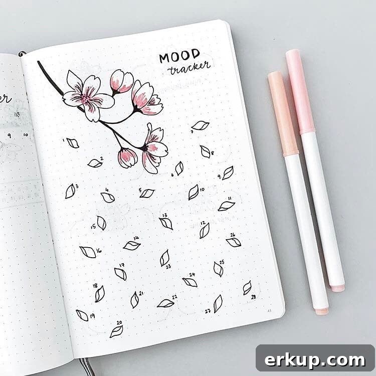 25 Creative Bullet Journal Mood Tracker Ideas 8 Flower Petals
