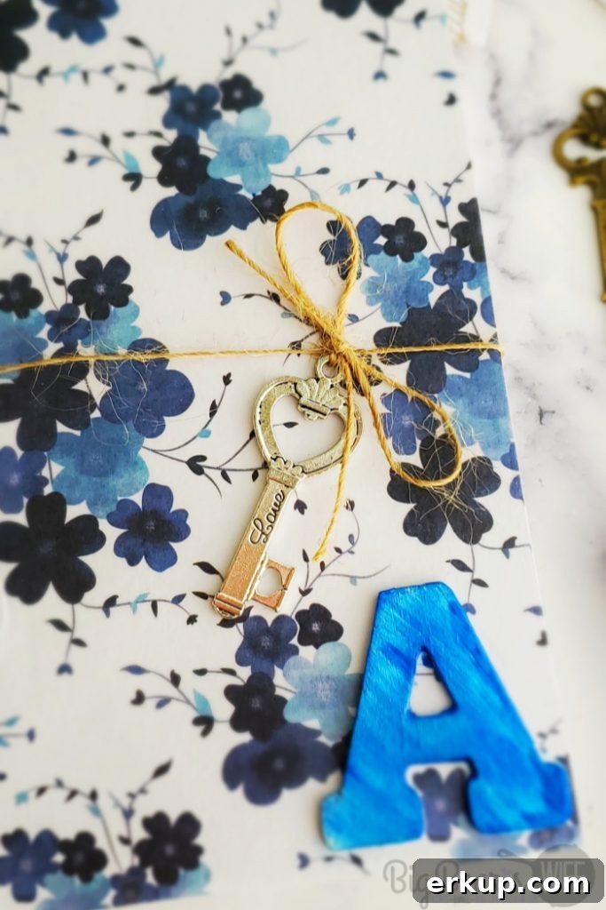 Front of DIY Decoupaged Personal Journal