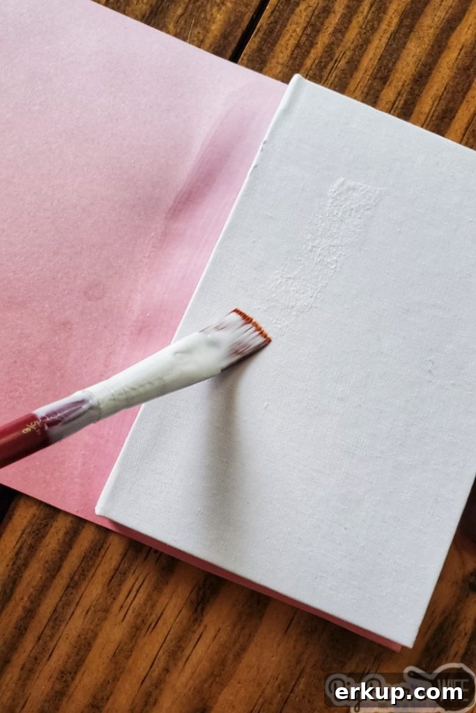 Mod Podge on notebook