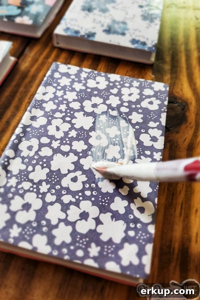 Mod Podge on Notebook