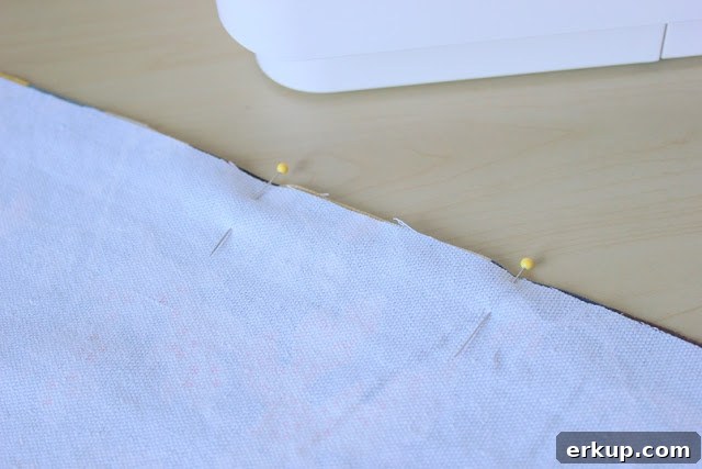 DIY Reversible Placemat: Step-by-Step Sewing Tutorial 7 pinned fabric