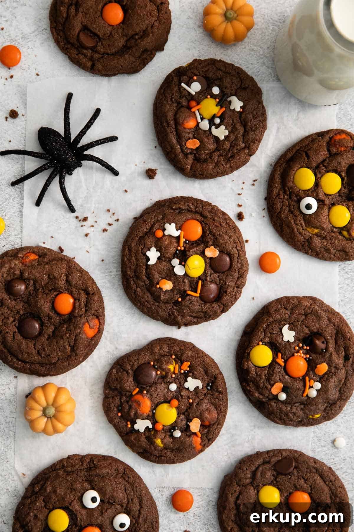 Gluten-Free Halloween Cookie Recipes and Decorating Ideas 2 Gluten-free Halloween cookies with sprinkles on a white background