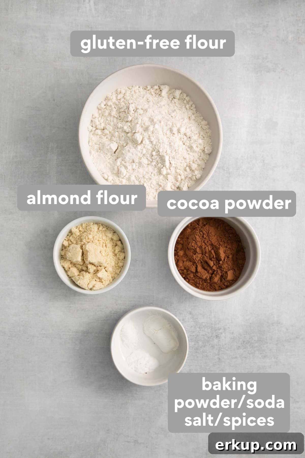 Gluten-Free Halloween Cookie Recipes and Decorating Ideas 3 Dry ingredients for gluten-free Halloween cookies on a countertop