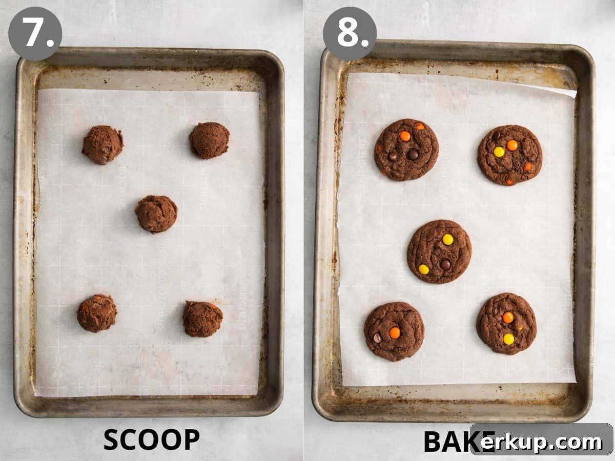 Gluten-Free Halloween Cookie Recipes and Decorating Ideas 6 Baked gluten-free Halloween cookies on a baking sheet