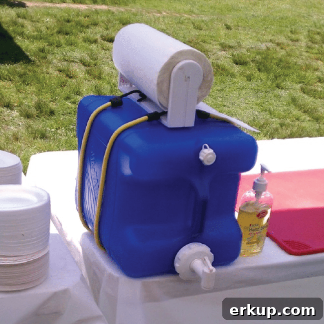 25+ Campfire Recipes and Camping Hacks to Try 9 Make your own hand washing station