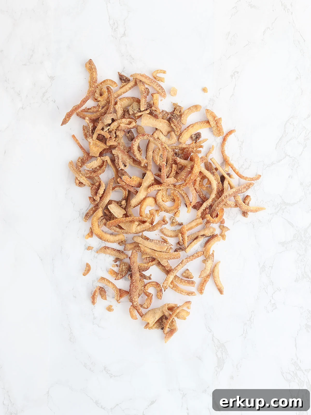 hard pork cracklins on a white background