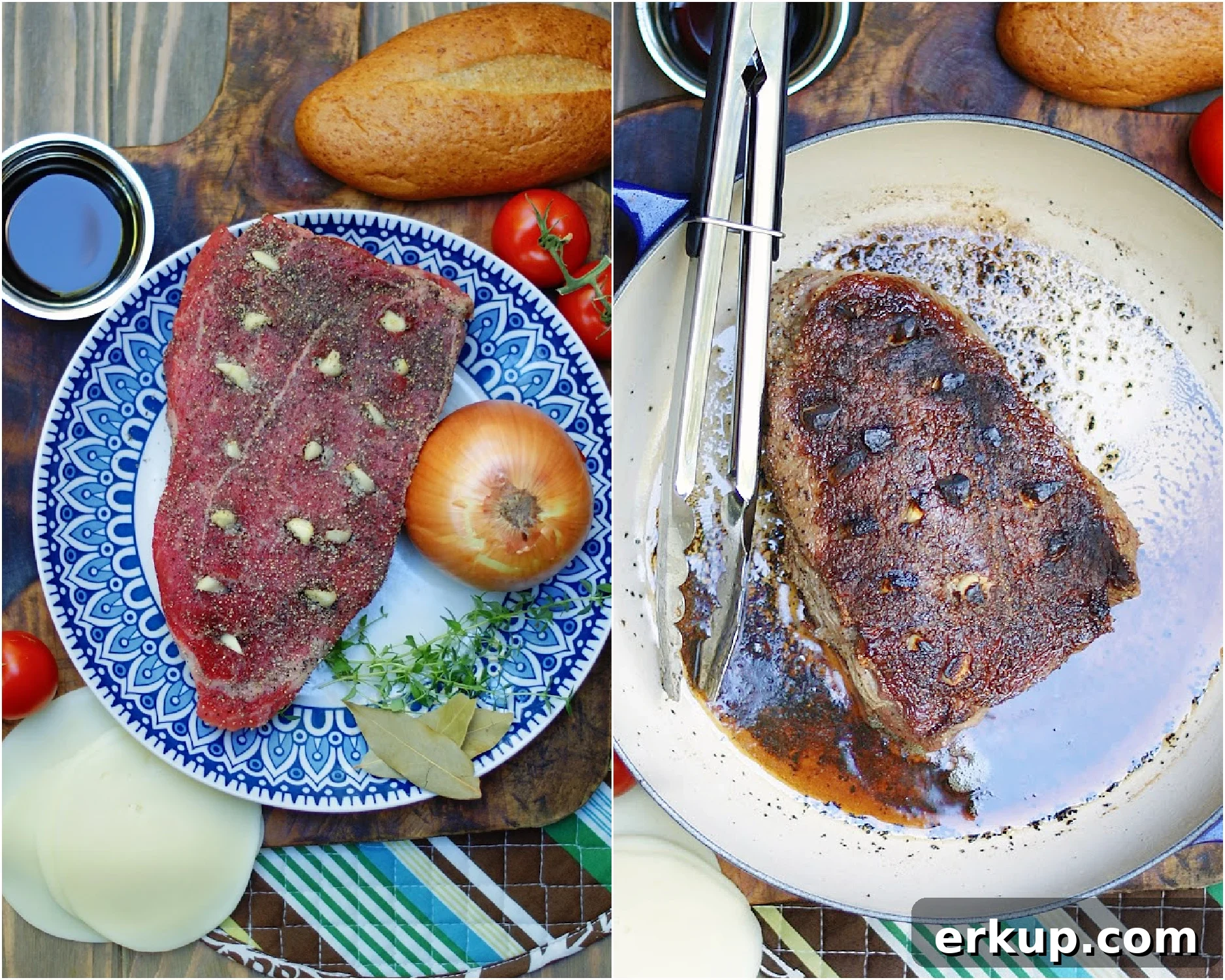 How to sear a pot roast before cooking in a dutch oven.