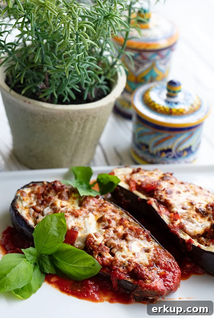 Sausage-Stuffed Eggplant Recipe with Tomato and Parmesan 5 img 38473 4