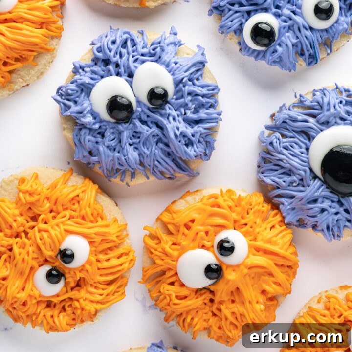 Low Carb Halloween Cookies with Monster Faces