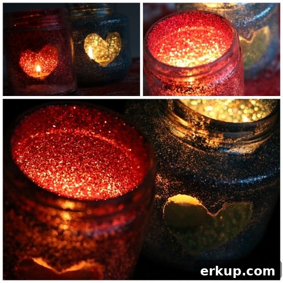 15 Valentine's Day Crafts for Kids Ages 5 to 10 17 Glitter Jar Tea Light Holders
