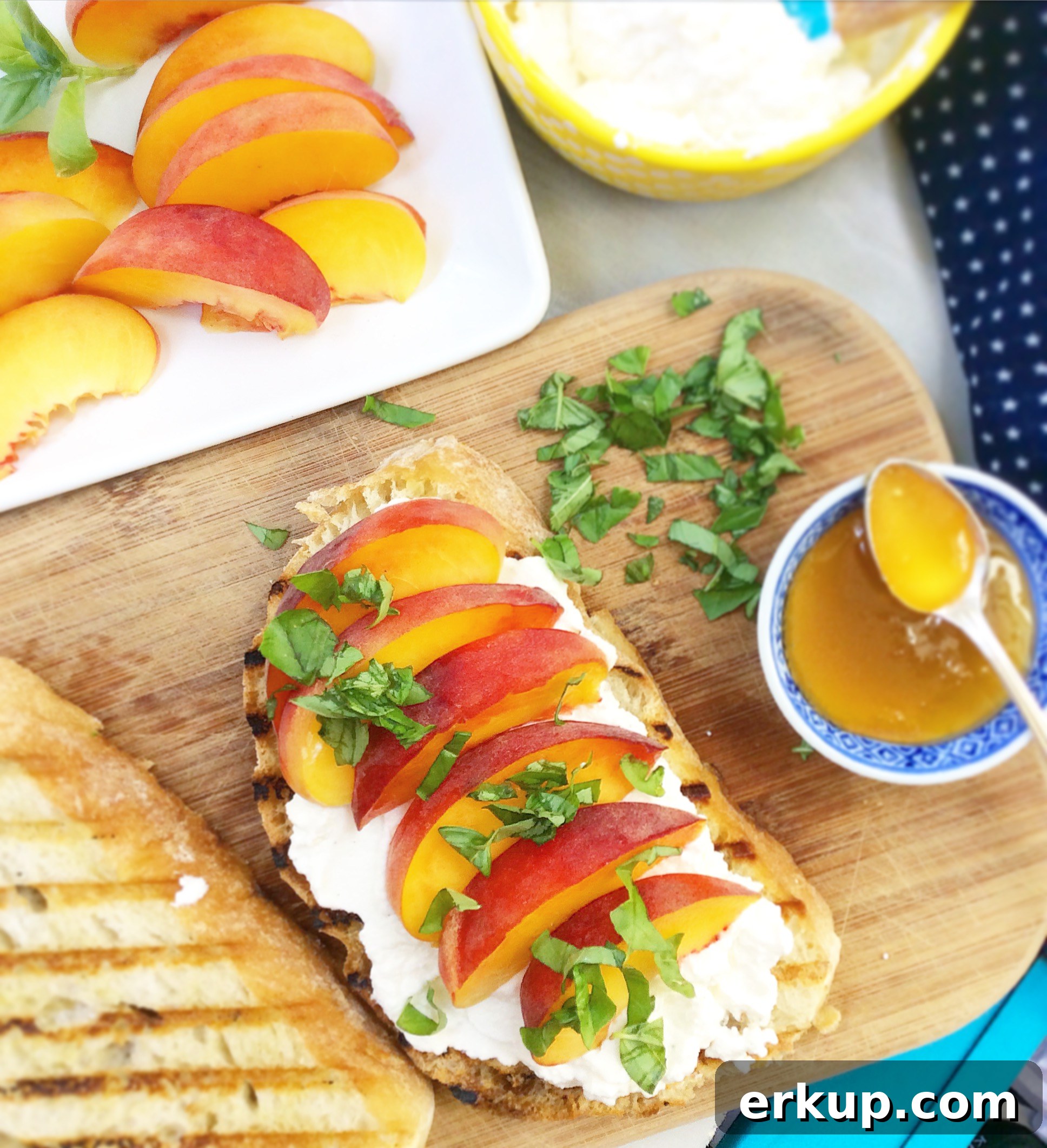 Peach, Ricotta, & Honey Crostini