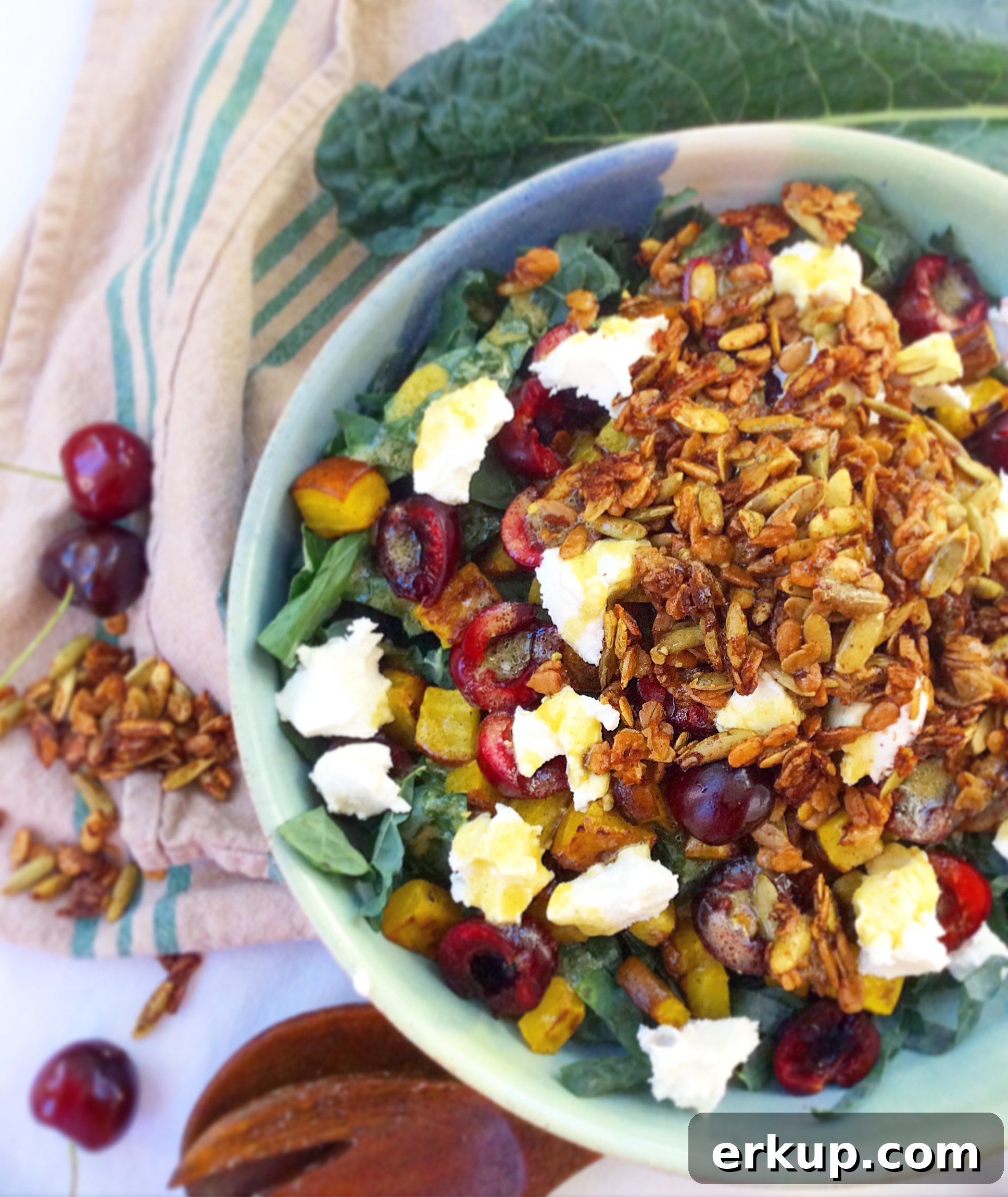 Summer Kale Salad with Spicy Granola