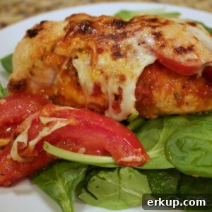 Plated almond flour chicken parmesan