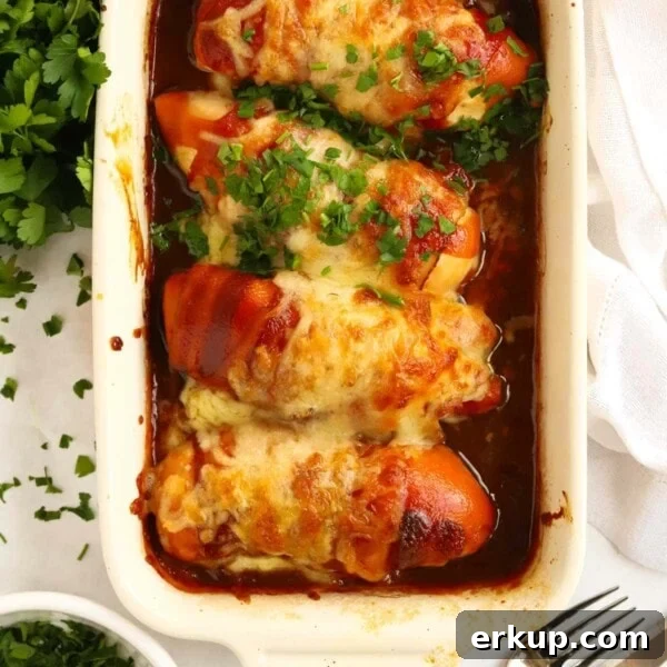 Hunter's Chicken recipe with cheese topping and barbecue sauce.
