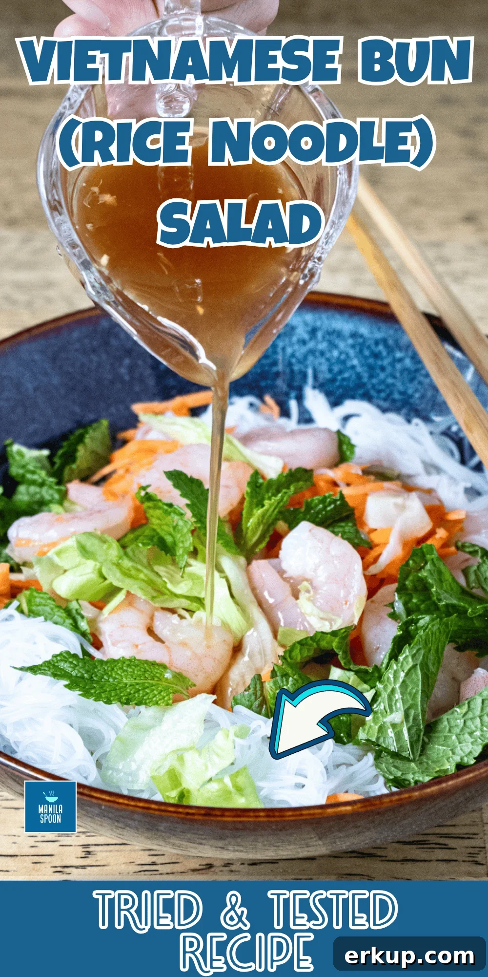 Bun Tom rice noodle salad