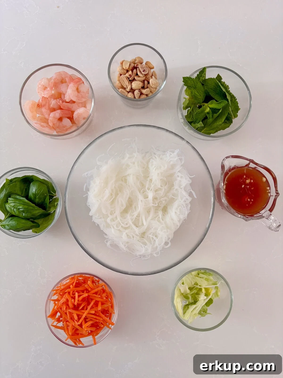 Bun Tom ingredients and dressing
