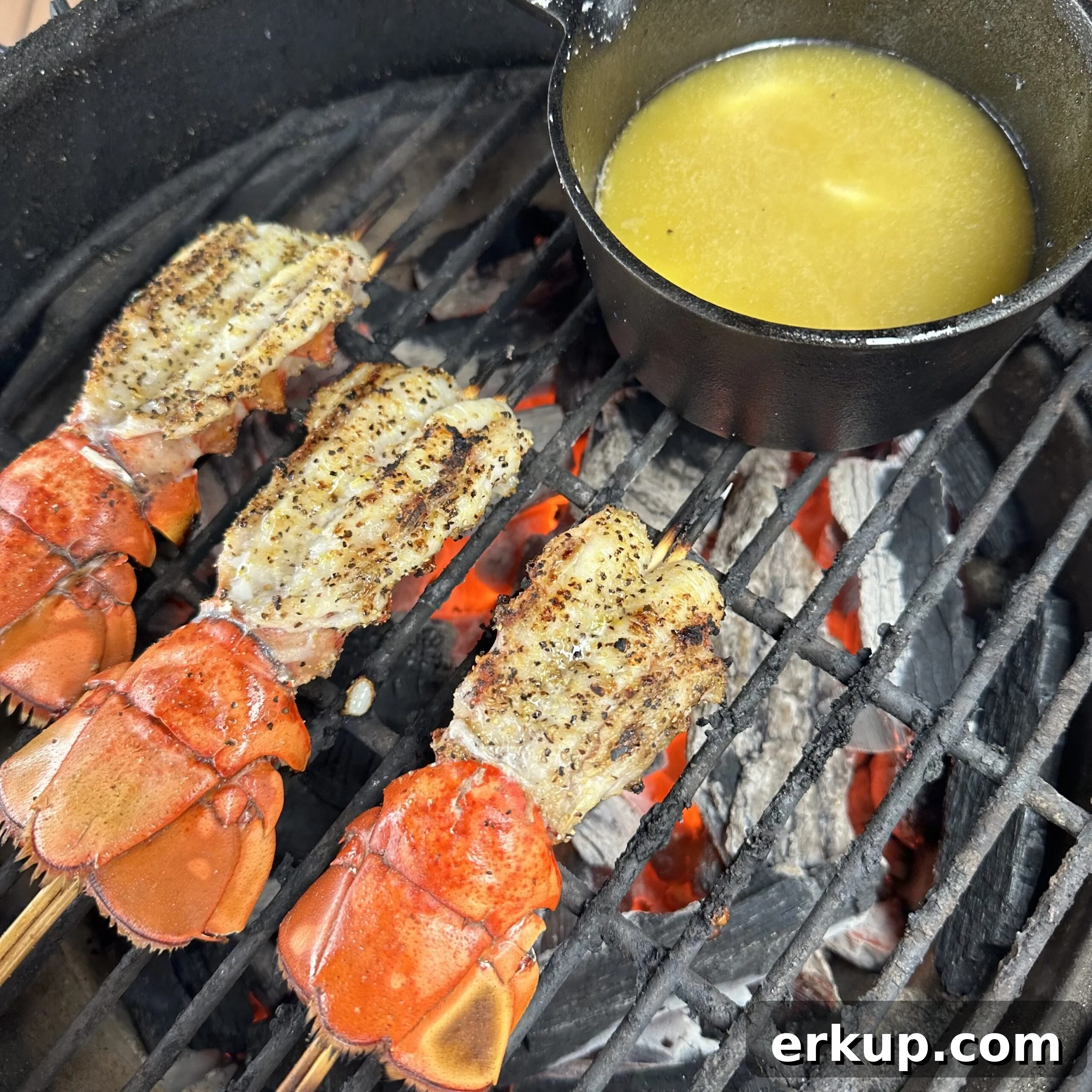 Garlic Butter Grilled Lobster Skewers 6 Final grilled lobster skewers