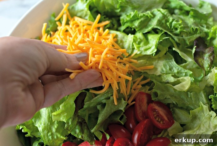 Cheddar Cheese On BLT Salad