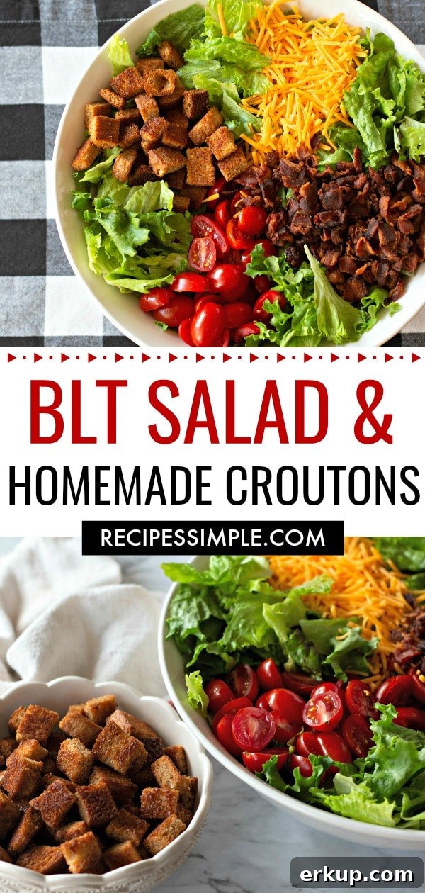 BLT Salad And Homemade Croutons