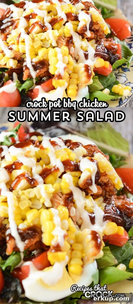 Our quick easy Crock Pot BBQ Chicken makes an incredible summer salad you will crave all year long!