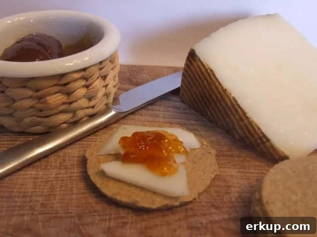 Garden Grape Jam paired with Manchego Cheese and Crackers