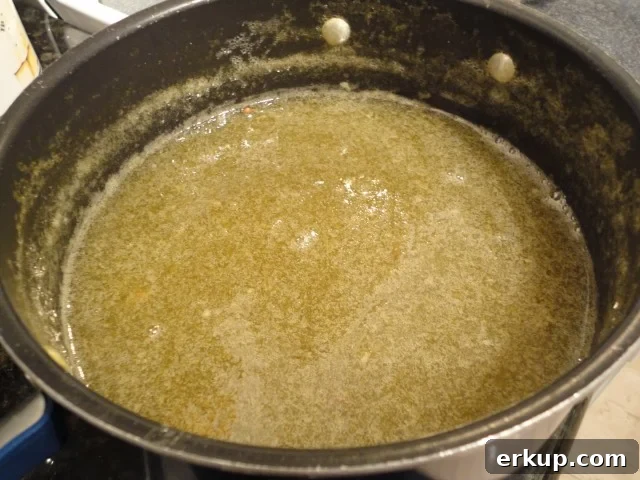 Boiled Grape Jam (Sugar and Pectin Added), Waiting to be Poured into Mason Jars