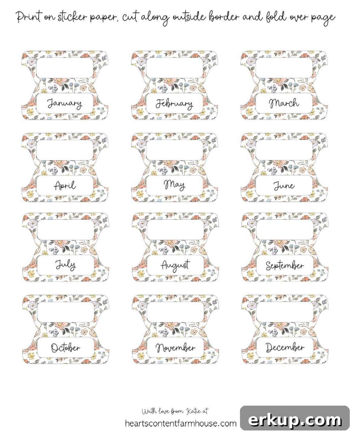 image of multi colored floral divider tabs.