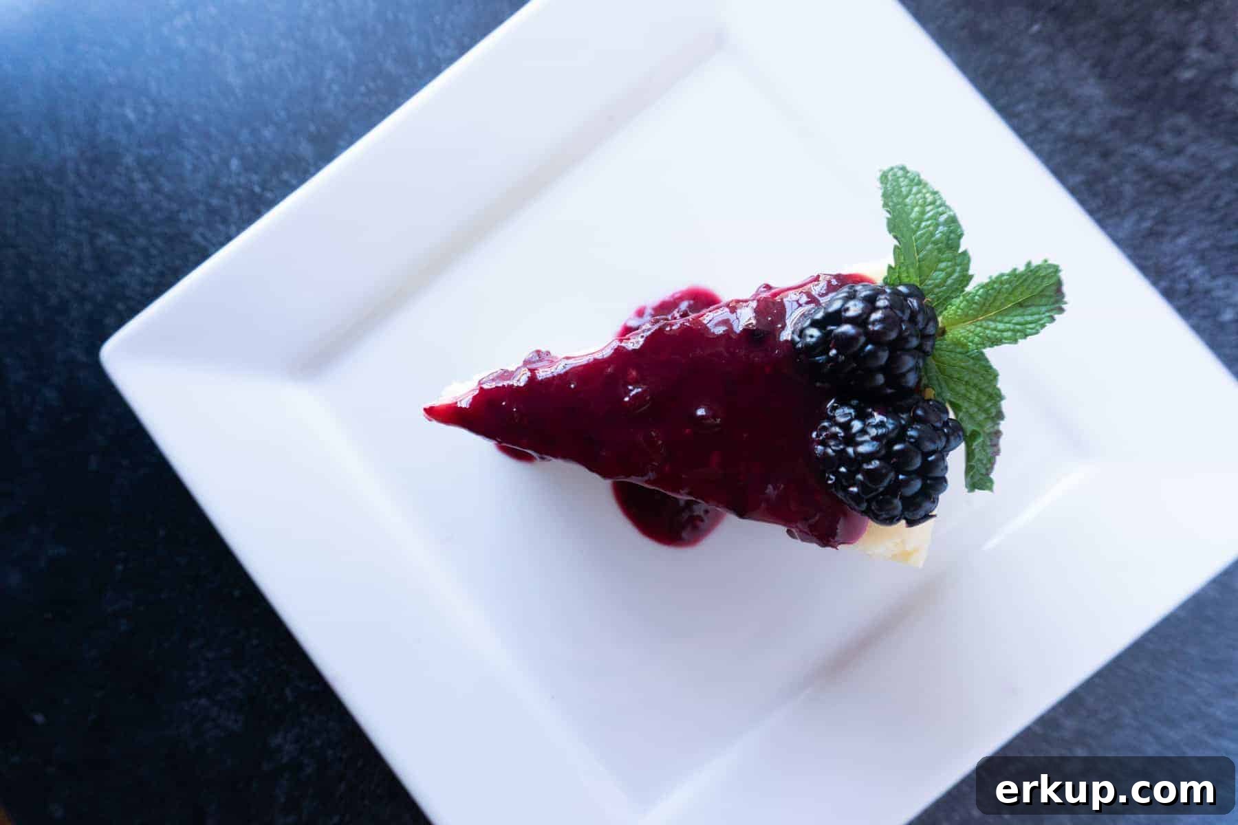 White Chocolate Cheesecake view from overhead