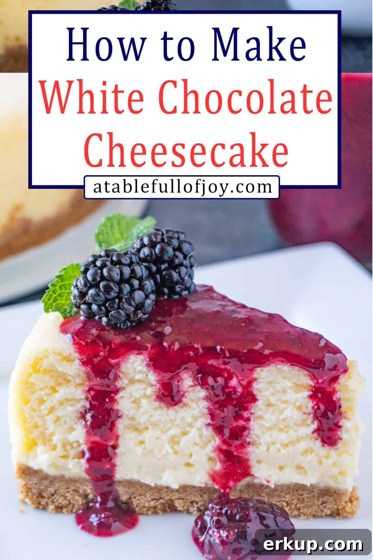 White Chocolate Cheesecake pinterest pin
