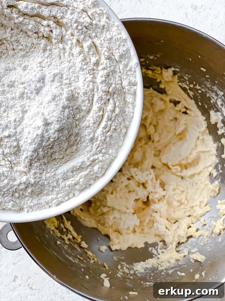 process shot of adding ingredients to bowl
