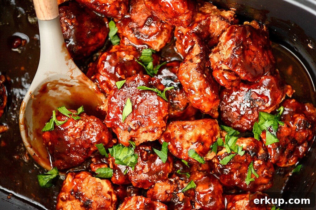 Slow Cooker Honey BBQ Meatballs - Easy Weeknight Meal
