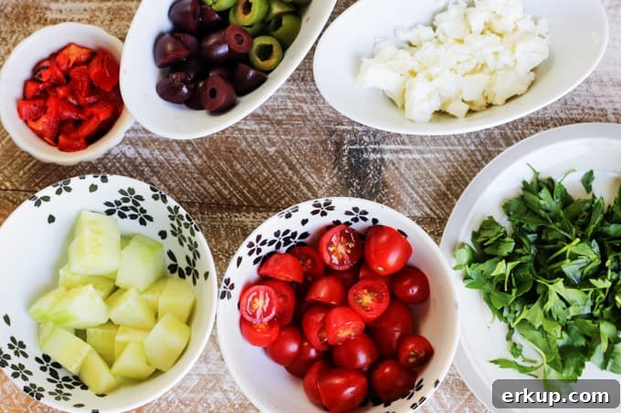 Cut up vegetables in bowls
