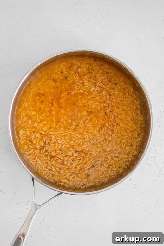 rice in pan