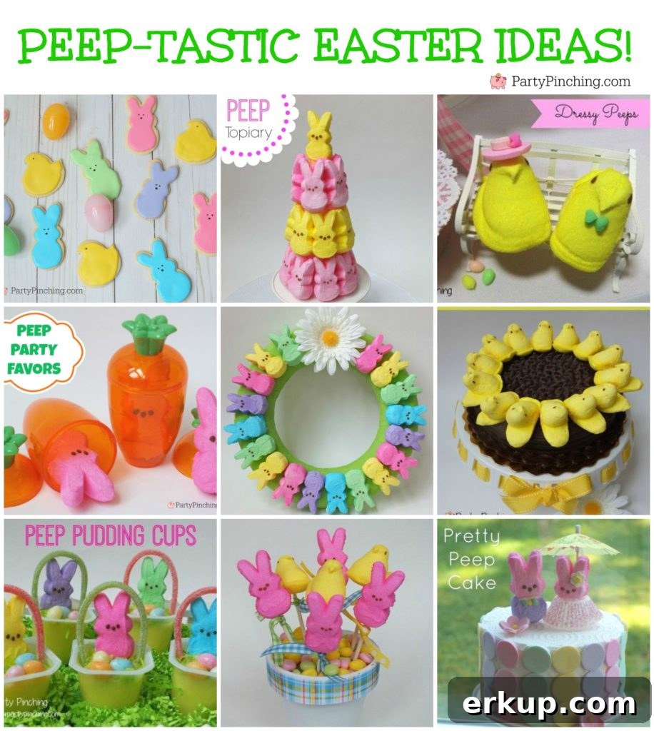 How to Make a Maypole Peeps Cake for Spring 5 Best Easter Peep chick bunny craft food treat ideas, Peep topiary, Peep wreath