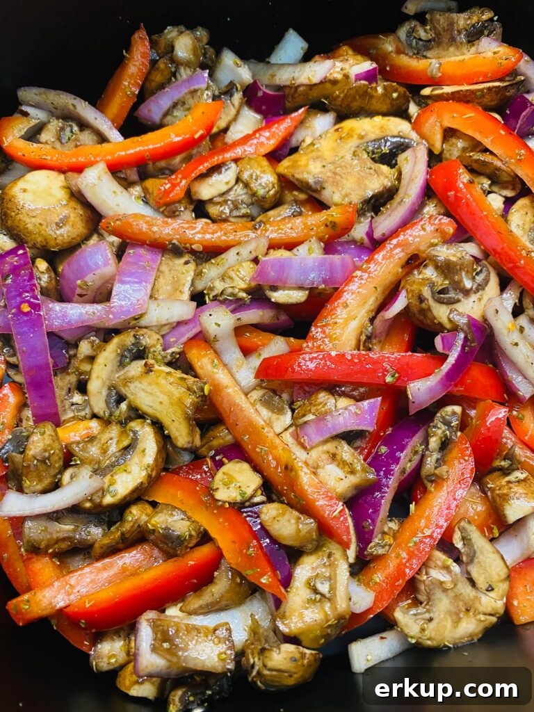 Air Fryer Quinoa Bowls with Roasted Vegetables 6 veggies in the air fryer before cooking